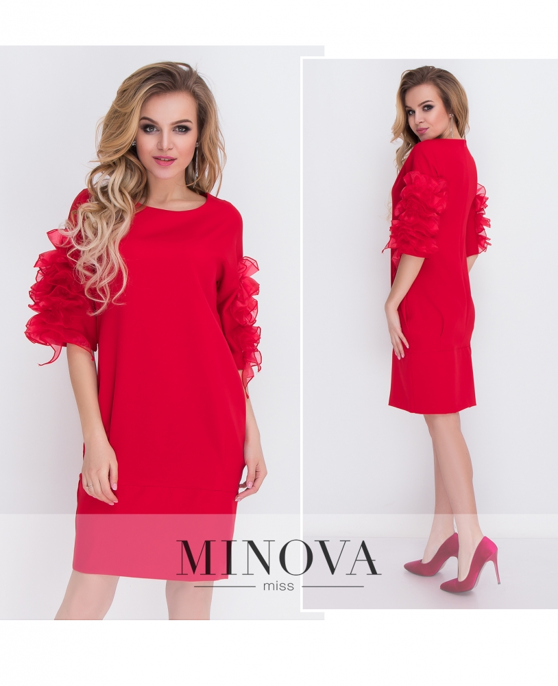 Платье №8574-красный_minova_1