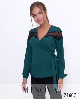 Блуза №1107-темно-зеленый
