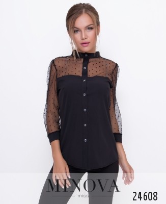 Блуза №1095-чорний
