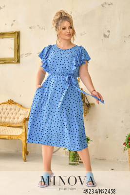 Платье №2458-голубой