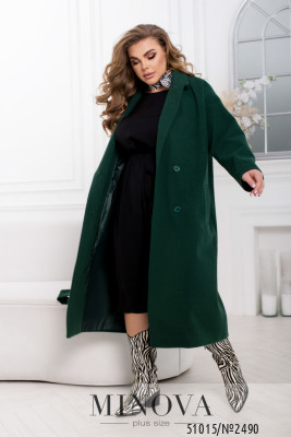 Пальто №2490-зеленый