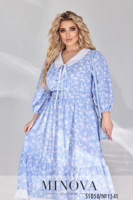 Платье №1541-голубой