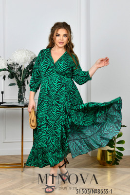 Платье №8655-1-зеленый