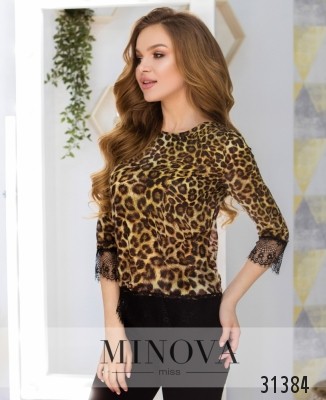 Блуза №1056-леопардовий_minova_5