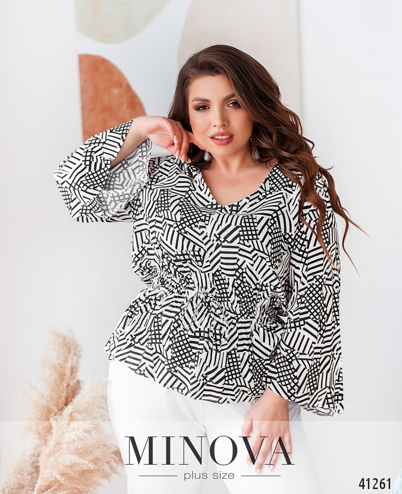 Блуза №26а-чорно-білий_minova_1