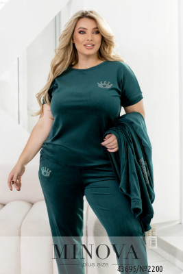 Домашний костюм 3-ка №2200-зелений_minova_5