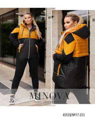 Жилет №17-253-чорний-гірчиця_minova_6