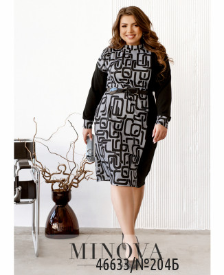Сукня №204Б-Сірий-чорний_minova_5