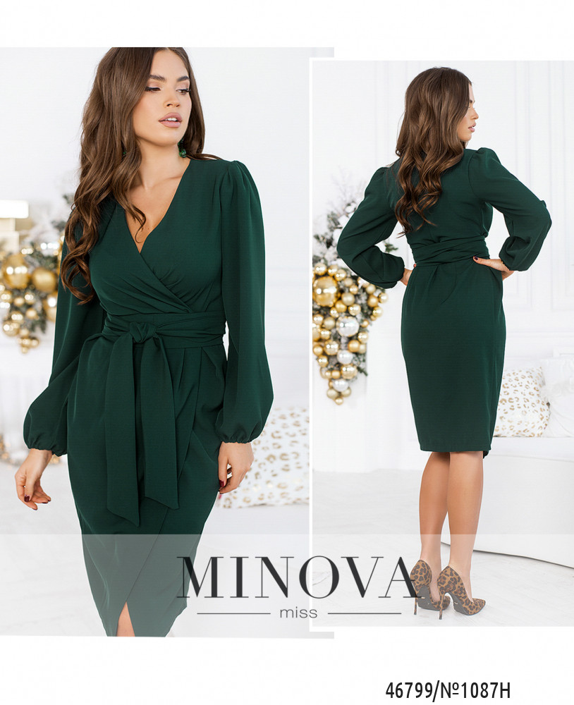 Сукня №1087Н-темно-зелений_minova_4