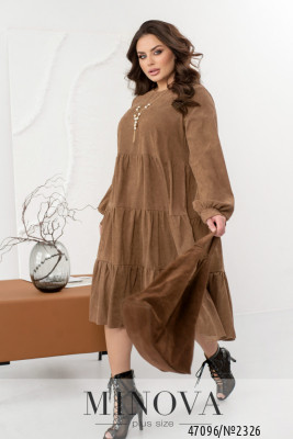 Сукня №2326-світло-коричневий
