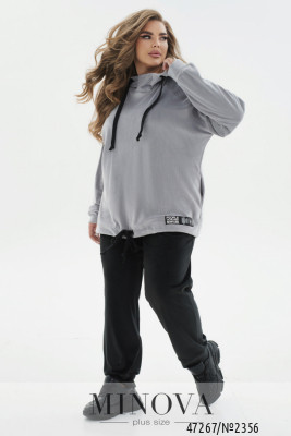 Спортивний костюм №2356-сірий-чорний_minova_5