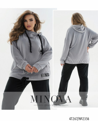 Спортивний костюм №2356-сірий-чорний_minova_7
