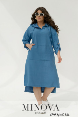 Платье №2384-голубой