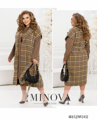 Жилет-пальто №2432-бежевий-чорний_minova_7