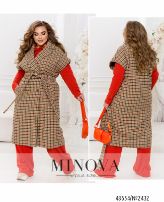 Жилет-пальто №2432-бежевий-коричневий_minova_7