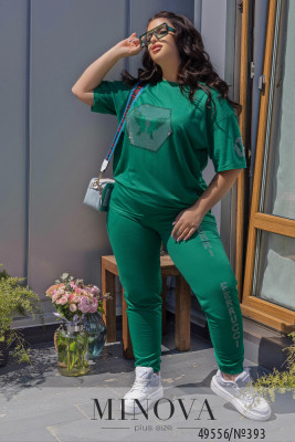 Спортивный костюм №393-зеленый