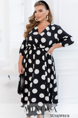 Сукня №8616-чорно- білий горошок_minova_5
