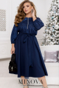 Платье №2484-темно-синий