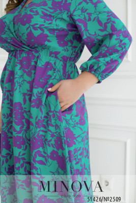 Сукня №2509-зелений-бузковий_minova_6