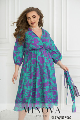 Сукня №2509-зелений-бузковий_minova_5