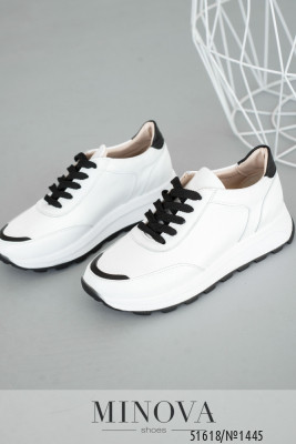 Кросівки №1445-біла шкіра-чорна шкіра_minova_5
