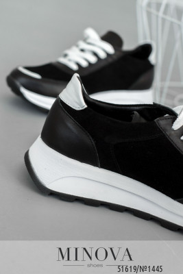 Кросівки №1445-чорна шкіра-чорна замша_minova_6