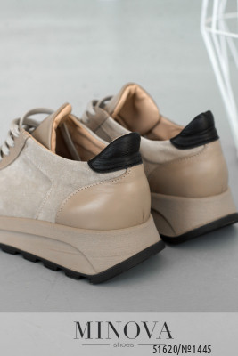 Кросівки №1445-капучино шкіра-капучино замша_minova_6