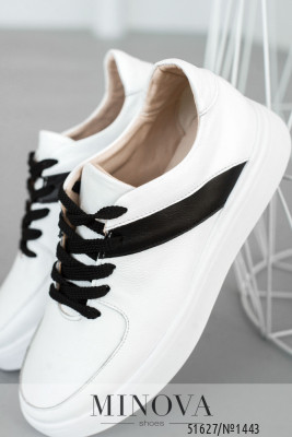 Кросівки №1443-біла шкіра-чорна шкіра_minova_6