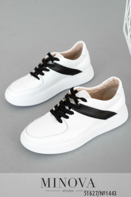 Кросівки №1443-біла шкіра-чорна шкіра_minova_5