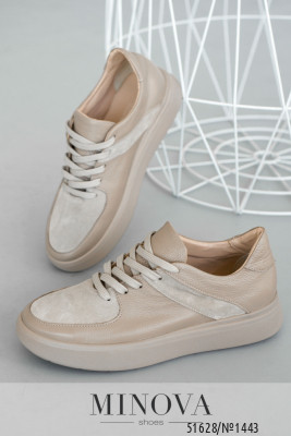 Кросівки №1443-капучино шкіра-капучино замша_minova_5
