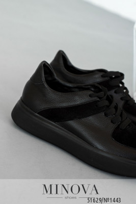 Кросівки №1443-чорна шкіра-чорна замша_minova_6