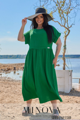Платье №1569-зеленый