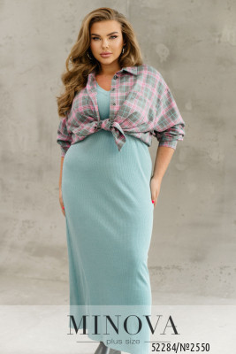 Сорочка №2550-сірий-рожевий_minova_5