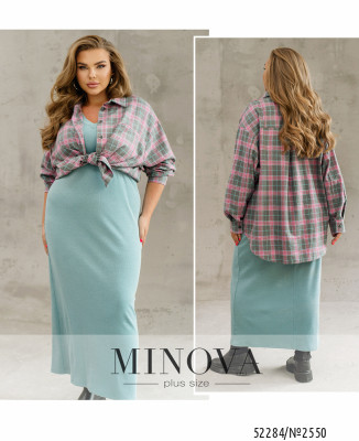 Сорочка №2550-сірий-рожевий_minova_7