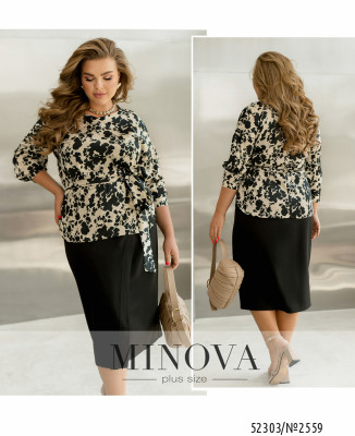 Блуза №2559-бежевий-чорний_minova_7