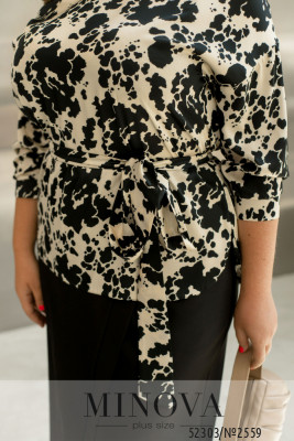 Блуза №2559-бежевий-чорний_minova_6