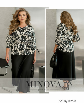 Блуза №2559-молочний-чорний_minova_7