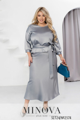 Костюм №2574-сірий