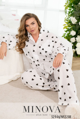 Піжамний костюм №2208-білий-чорний_minova_5
