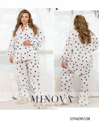 Піжамний костюм №2208-білий-чорний_minova_7