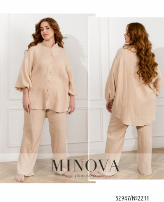 Піжамний костюм №2211-світло-бежевий_minova_7