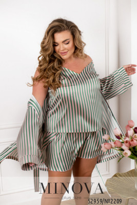 Домашній костюм 3-ка №2209-зелений-рожевий_minova_5