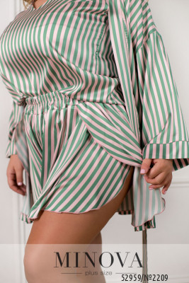 Домашній костюм 3-ка №2209-зелений-рожевий_minova_6