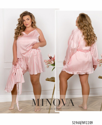 Домашній костюм 3-ка №2209-рожевий-молочний_minova_7