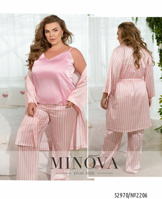 Домашній костюм 3-ка №2206-рожевий-молочний_minova_7