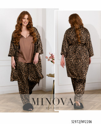 Домашній костюм 3-ка №2206-бежевий-чорний_minova_7