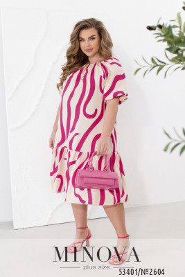 Сукня №2604-бежевий-малиновий_minova_5