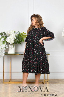 Сукня №8661-чорний( невеликий квітка)_minova_6