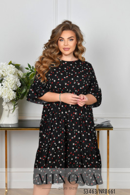 Сукня №8661-чорний( невеликий квітка)_minova_5