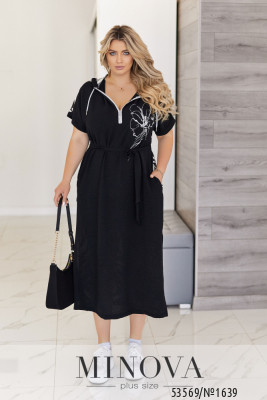 Сукня №1639-чорний лист_minova_5